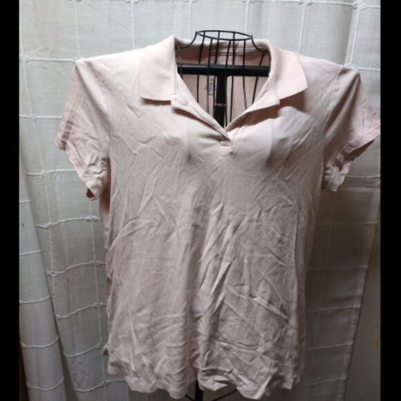 Croft & Barrow Womens XXL Shirt Pink Cotton Collared Short Sleeve - Picture 1 of 3